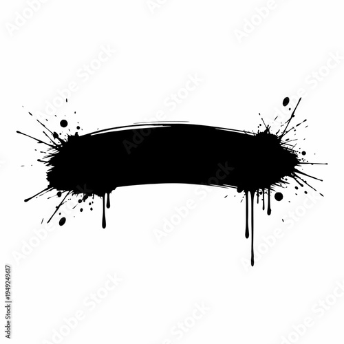 An artistic ink blot design with dripping details, and bold expression.