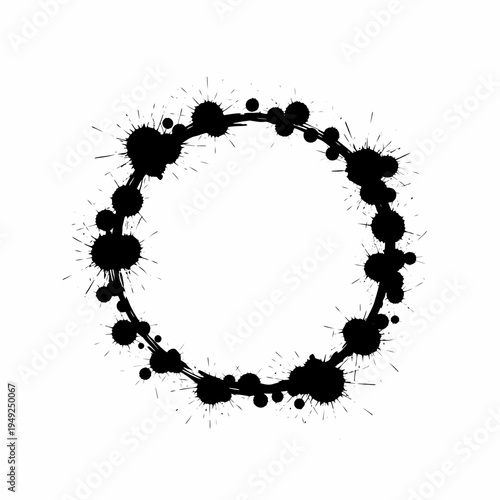 An abstract black ink circle with a modern touch and artistic flair
