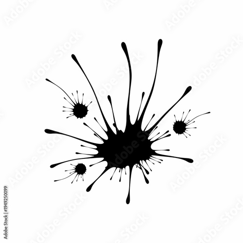 Ink splatter design, perfect for adding a touch of artistic flair to your projects. This creative vector image features a bold ink stain pattern with delicate splashes