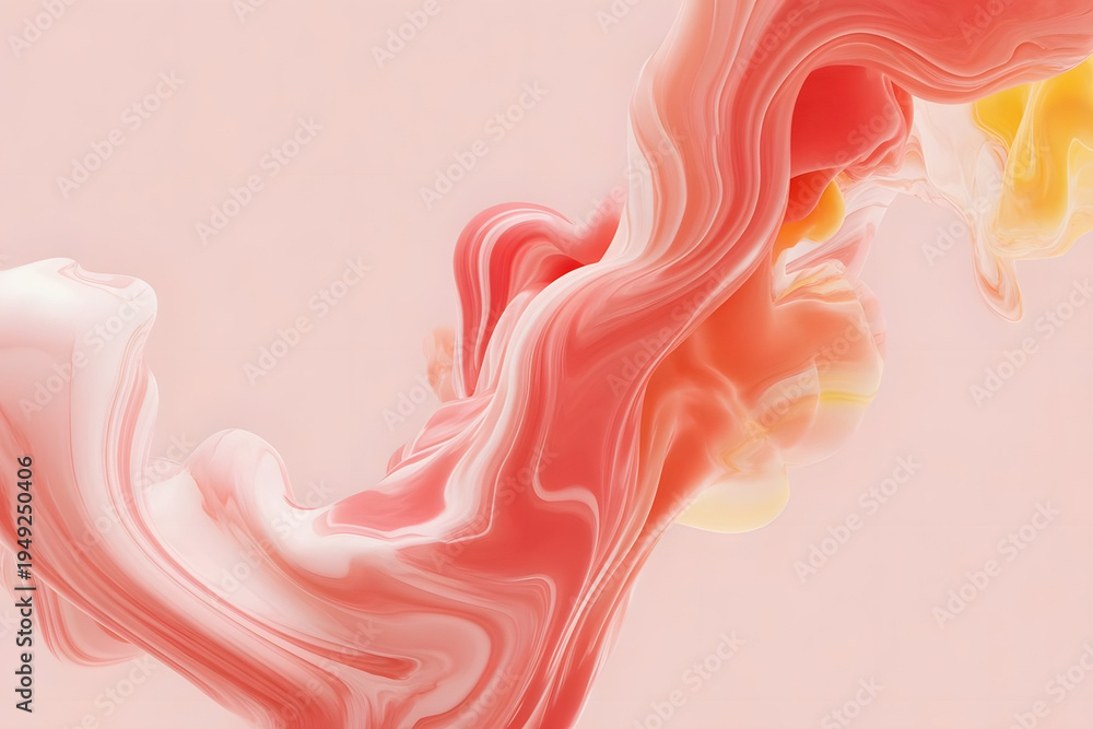 Fototapeta premium Vibrant liquid marble abstract texture flowing on pink background