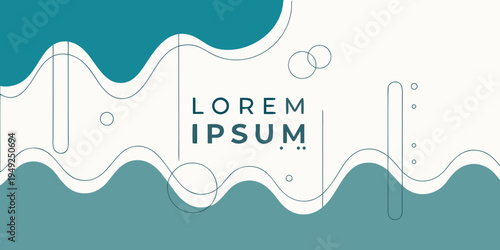 Abstract geometric background with flowing lines and teal color scheme
