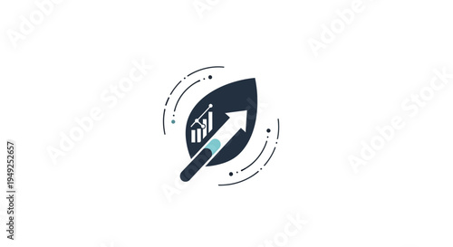 Black and white business growth chart.