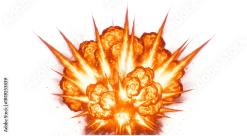 Vibrant Explosion of Energy - A Dynamic Burst of Orange and Yellow Flames.