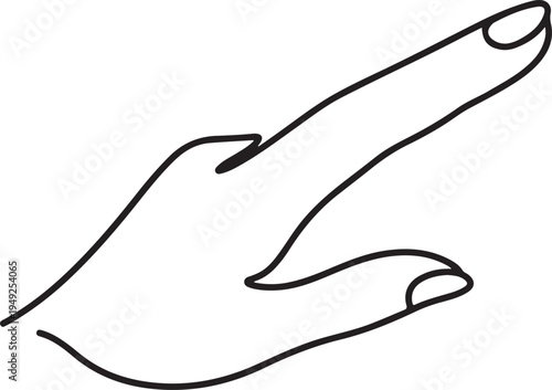 Hand Gesturing with Finger: A detailed illustration of a hand, with a gracefully extended index finger pointing towards a specific direction.