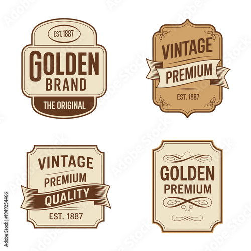 hand drawn vintage label collection featuring ornate botanical frames and antique flourishes, suitable for luxury branding, artisanal product packaging, and classic heritage labels.