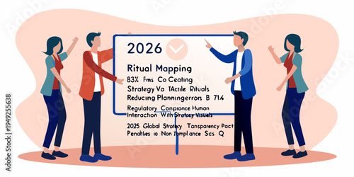 Team presenting a strategy roadmap with ritual mapping for the year 2026