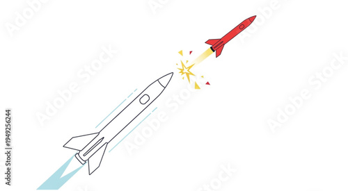 Rocket Interception - A Depiction of Missile Defense Systems.