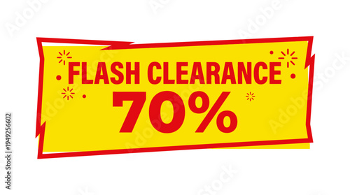 Flash Clearance Sale Promo Banner with 70% Discount