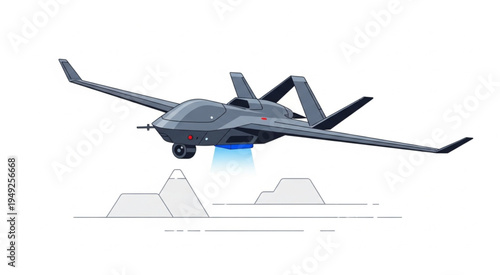 Futuristic Military Drone Concept with Advanced Technology and Design.