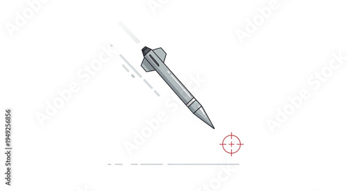 Illustration of a Missile Targeting a Specific Point.