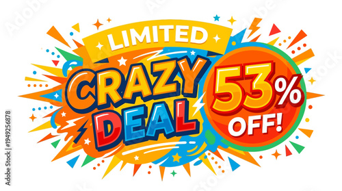 Crazy Deal Banner with 53% Off Discount