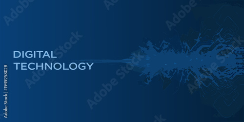 Digital technology concept with a burst of blue particles