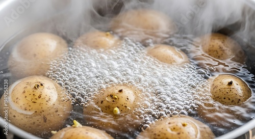 Potatoes Boiling - A Culinary Preparation in Steaming Water.