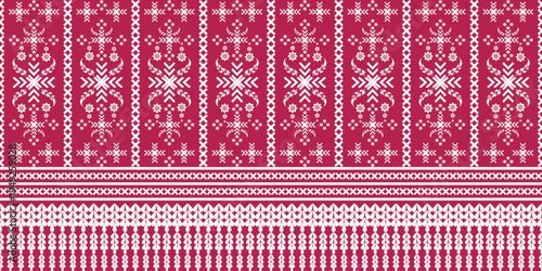 Red Christmas Snowflake Seamless Pattern