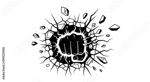 Fist Punching Through Wall - A Symbol of Strength and Determination.