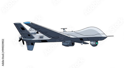 MQ-9 Reaper Drone - Advanced Unmanned Aerial Vehicle in Flight.