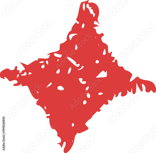A vibrant red silhouette depicts the geographical shape of india set against a stark black background showcasing a bold nationalistic image high quality professional detailed modern