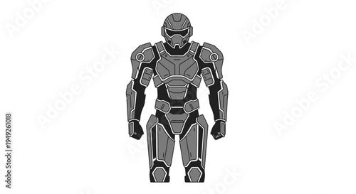 Futuristic Soldier Armor Suit, Sci-Fi Warrior Outfit, Military Combat Gear
