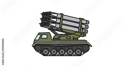 Military Rocket Launcher Vehicle, Artillery System, Weapon Technology