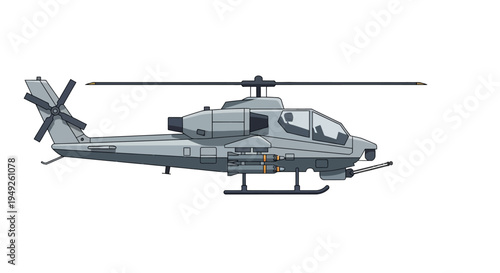 Modern Attack Helicopter - Pixel Art Style