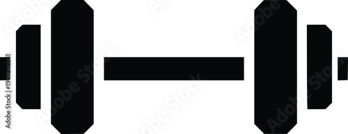 black dumbbell vector illustration, flat design fitness icon