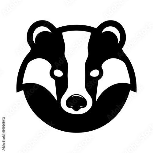 Dibujo sencillo con líneas de la cabeza de un tejón