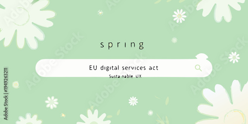 Spring themed graphic with text referencing the eu digital services act