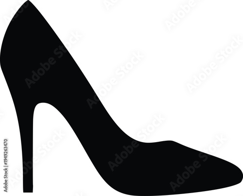 black high heel shoe vector illustration