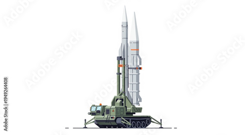 Soviet S-75 Dvina surface-to-air missile system on launch platform.