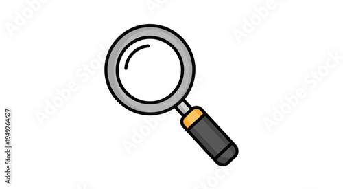 Magnifying Glass Icon with Black Handle for Detailed Inspection.