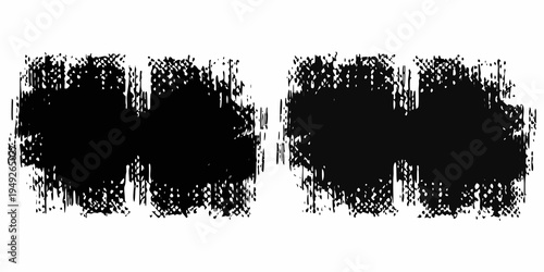 Abstract black shapes resembling stylized butterflies on a white background