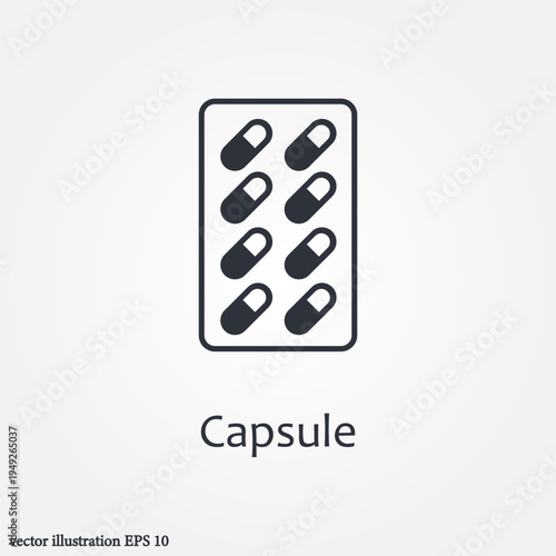 capsule icon symbol illustration vector eps10 logo template design pattern seamless bright minimal design flat design realistic style simple design modern design