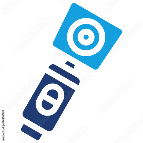 Ophthalmoscope Flat Blue Icon