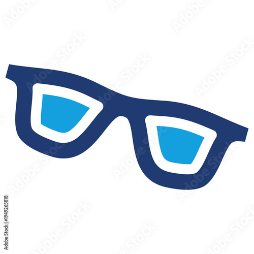 Glasses Flat Blue Icon