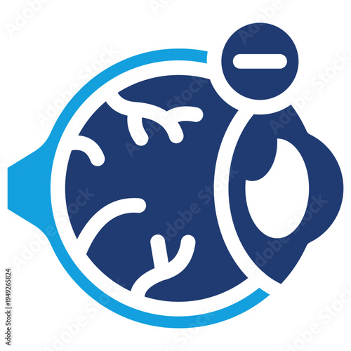 Myopia Flat Blue Icon