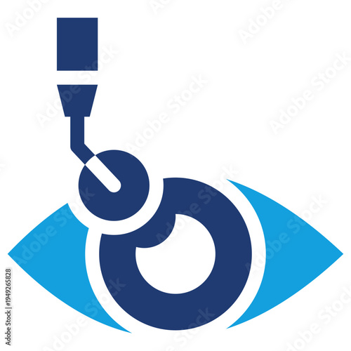 Cataract Flat Blue Icon