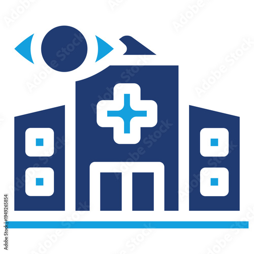 Eye Clinic Flat Blue Icon