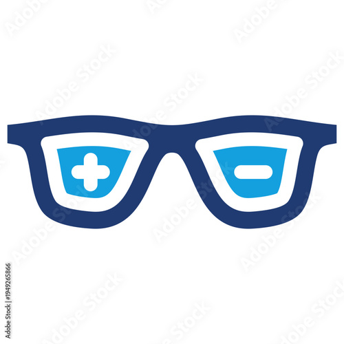Eyeglass Prescription Flat Blue Icon