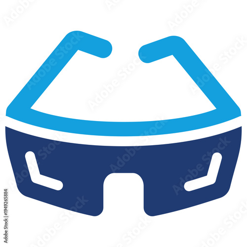 Protective Goggles Flat Blue Icon