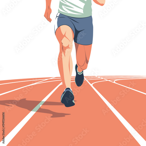 Athlete Running on Track