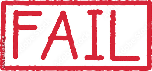 실패 붉은 도장 마크