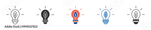 Versatile light bulb information concept vector icons illustrating insight, problem-solving, and bright ideas. Graphic elements for digital design and intellectual discovery