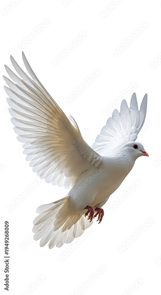 Obraz premium Dove in Flight - Symbol of Peace and Hope.
