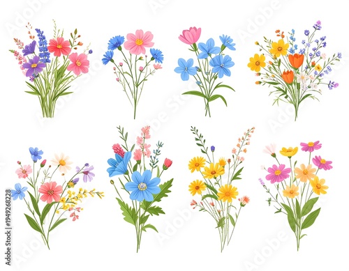Colorful flower bouquets