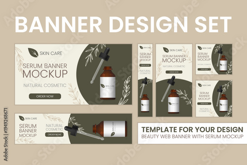 big kit of banners natural or organic skin care product