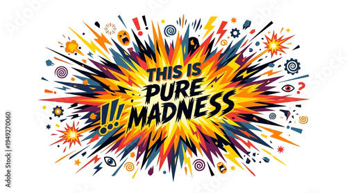 Energetic Explosion Text Illustration