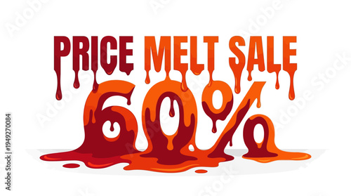 Price Melt Sale Banner with Sixty Percent Discount