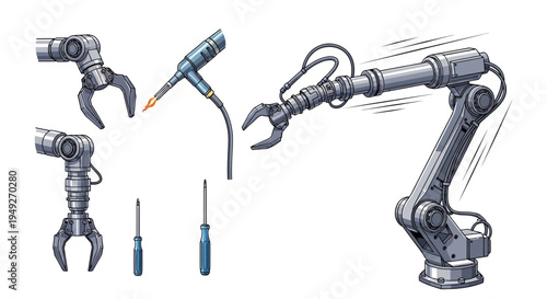 Robotic arms and tools for assembly and manufacturing processes