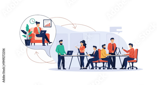 Hybrid Work Team Collaboration: Seamless Integration of Remote and Onsite Employees for Business Projects & Idea Exchange