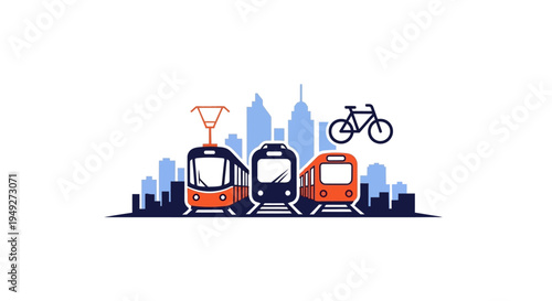 City public transportation system vehicles.